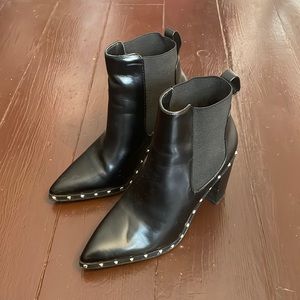 Black studded booties